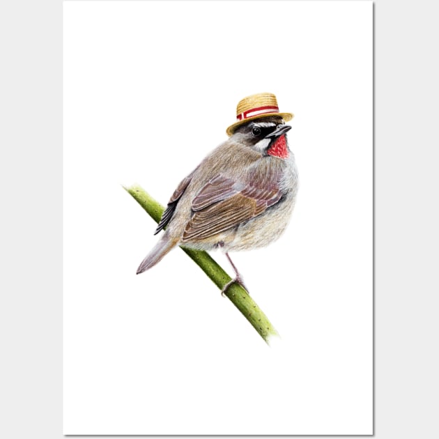 Siberian rubythroat Wall Art by Mikhail Vedernikov